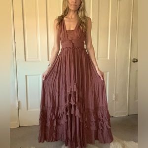 Free people Santa Maria maxi dress in dusty rose